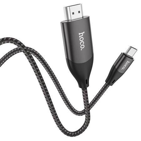 Видеокабель HOCO UA16 HDMI (m) - Type-C (m), 2 м, серый металлик фото