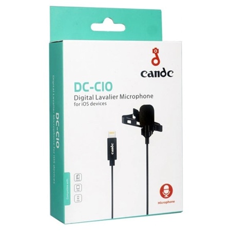 Микрофон петличный проводной CANDC DC-C10, Lightning, 6 м, черный фото
