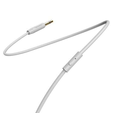 Аудиокабель BOROFONE BL5 AUX с микрофоном Jack 3,5 (m) - Jack 3,5 (m), 1 м, серый фото