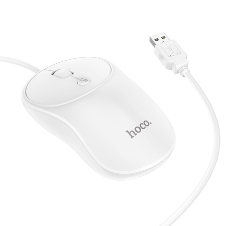 Мышь проводная HOCO GM13 Esteem, USB, белый