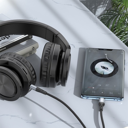 Аудиокабель HOCO UPA22 AUX Jack 3,5 (m) - Type-C (m), 1 м, черный фото