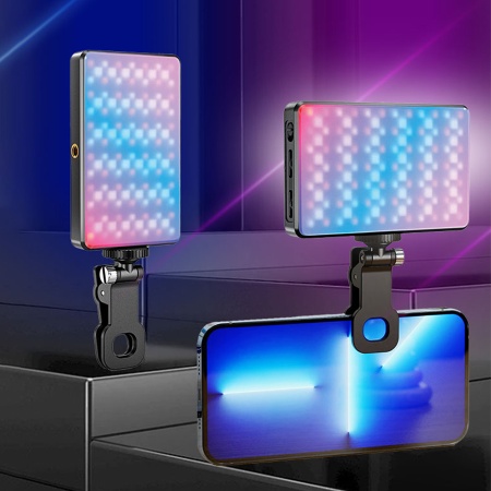 Светодиодный осветлитель JMARY FM-150RGB, 3000mAh, кабель Type-C, черный фото