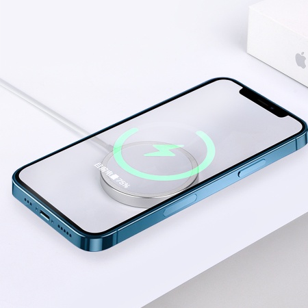 Беспроводное зарядное устройство MagSafe COTEetCI CS5702 MagSafe Charger с Кабелем Type-C, 15W, белый фото