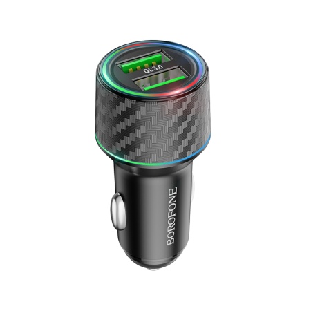 Автомобильное зарядное устройство BOROFONE BZ21A Brilliant, 2xUSB, 36W, черный фото