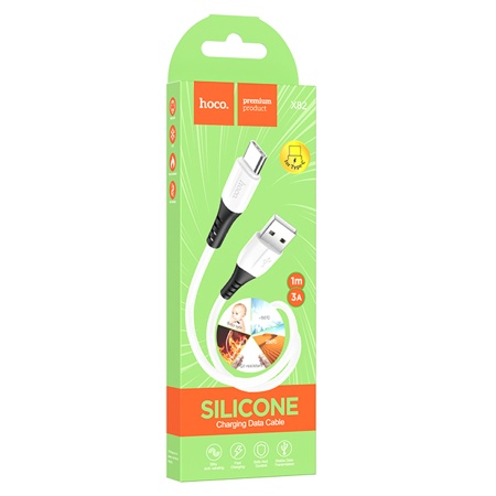 Кабель USB HOCO X82 Silicone USB - Type-C, 3A, 1 м, белый фото