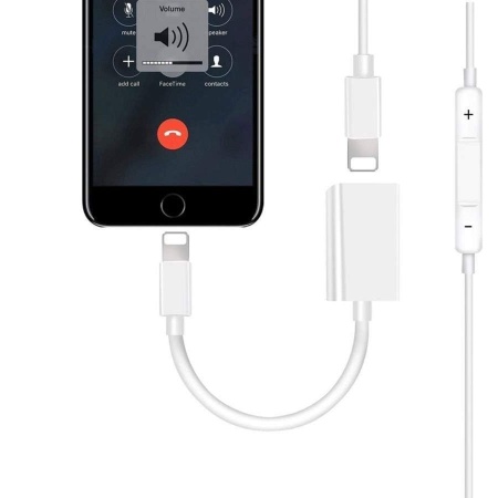 Переходник/Адаптер  MA015 2 в 1 Lightning (m) - Dual Lightning (f), 11 см, белый фото