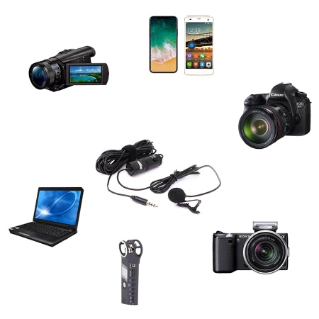 Микрофон петличный проводной CANDC DC-C1 Pro, Jack 3.5mm, 6 м, черный фото