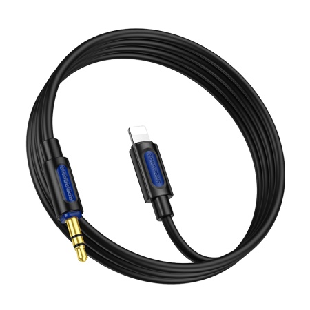 Аудиокабель BOROFONE BL20 True sound AUX Jack 3,5 (m) - Lightning (m), 1 м, черный фото