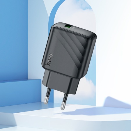 Сетевое зарядное устройство HOCO CS21A Rich 1xUSB, 18W, черный фото
