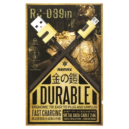 Кабель USB REMAX RC-089m Metal USB - MicroUSB, 2.4А, 1 м, черный фото