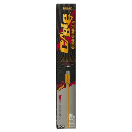 Кабель USB REMAX RC-001m Full Speed USB - MicroUSB, 2.1А, 1 м, желтый фото