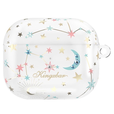 Чехол пластиковый Kingxbar со шнурком для Airpods Pro, прозрачный, звезды (19) фото