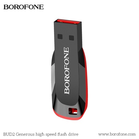 USB флеш-накопитель BOROFONE BUD2, USB 2.0, 4GB, черный фото