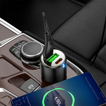Автомобильное зарядное устройство HOCO NZ6, 1xUSB + 2xUSB-C, 45W, черный фото