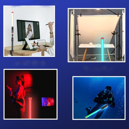 Светодиодный осветлитель JMARY FM-128RGB, 3000mAh, черный фото