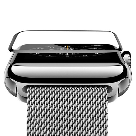 Защитное стекло COTEetCI 4D для Apple Watch 3, Full Glue 3D, 38mm, прозрачный+черная рамка фото