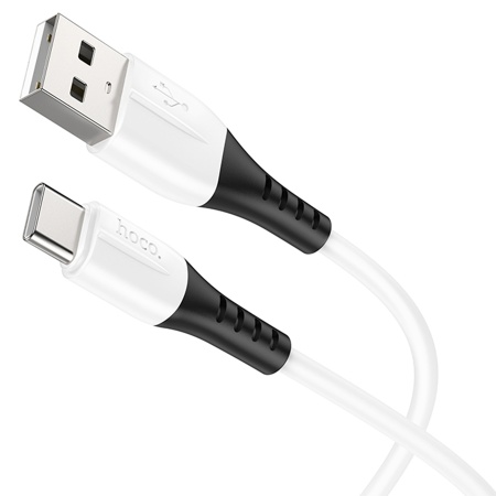 Кабель USB HOCO X82 Silicone USB - Type-C, 3A, 1 м, белый фото