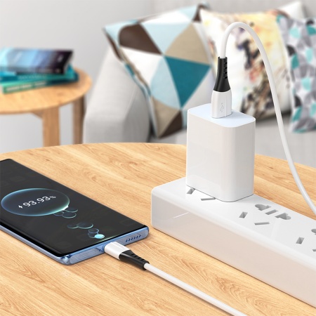 Кабель USB HOCO X82 Silicone USB - Type-C, 3A, 1 м, белый фото