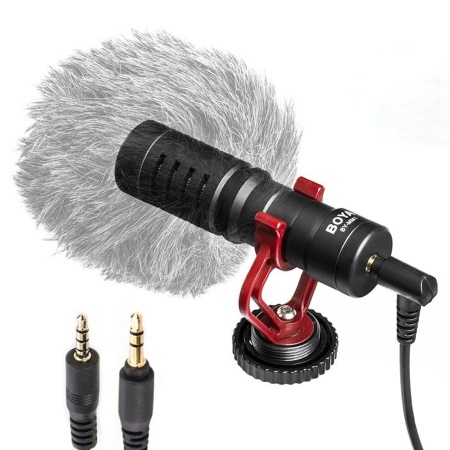 Микрофон универсальный кардиоидный BOYA BY-MM1 TRS/TRRS connector, Jack 3.5mm, черный фото