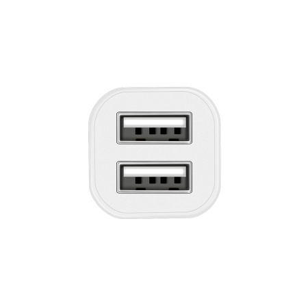 Автомобильное зарядное устройство HOCO Z12 Elite, 2xUSB с Кабелем USB - Lightning, 2.4A, белый фото