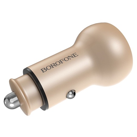 Автомобильное зарядное устройство BOROFONE BZ9A Wise route, 2xUSB, 3.1A, золотой фото