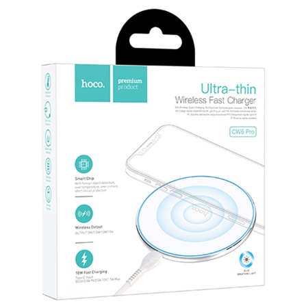 Беспроводное зарядное устройство HOCO CW6 Pro Easy с Кабелем USB - Type-C, 2A, 5W/7.5W/10W/15W, белый фото