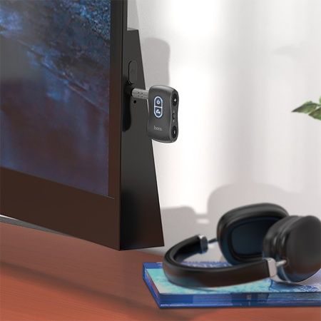 Автомобильный Bluetooth-приемник HOCO E73 Pro Journey, 200 мАч, Jack 3.5мм/Bluetooth, черный