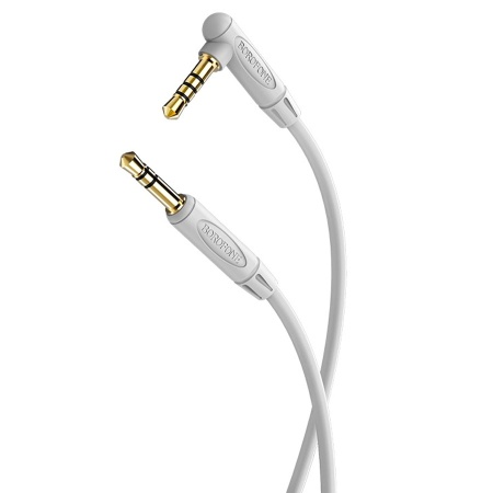 Аудиокабель BOROFONE BL5 AUX с микрофоном Jack 3,5 (m) - Jack 3,5 (m), 1 м, серый фото