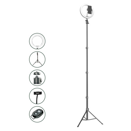 Кольцо-лампа для селфи JMARY FM-536A, USB, черный фото