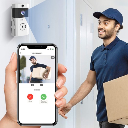 Беспроводной дверной видеозвонок JMARY MF-8, Wi Fi, белый