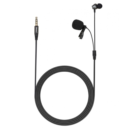 Микрофон петличный проводной JMARY MC-R5, Jack 3.5mm, 3 м, черный фото