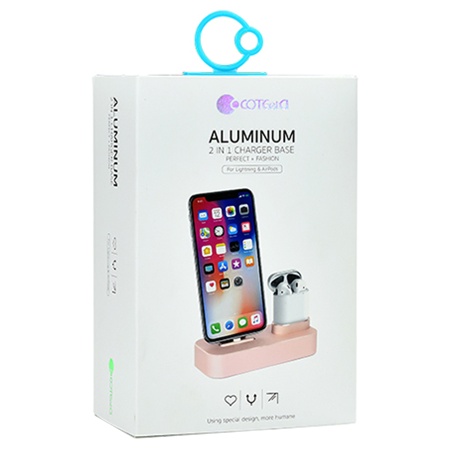 Настольная зарядная станция COTEetCI CS7205-MRG Base 22 2-in-1 для iPhone+Airpods, розовое золото фото