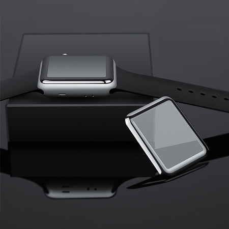 Защитное стекло COTEetCI 4D для Apple Watch 3, Full Glue 3D, 38mm, прозрачный+черная рамка фото