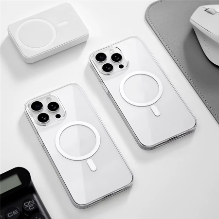 Чехол Clear Case пластиковый with MagSafe и Анимация для iPhone 12 Pro Max 6.7", прозрачный фото