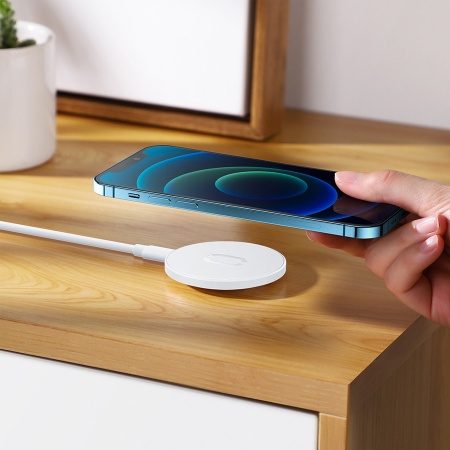 Беспроводное зарядное устройство MagSafe JOYROOM JR-A28 MagSafe для iPhone+Airpods 1xUSB-C с Кабелем Type-C - Type-C, 2.4A, 15W, белый фото