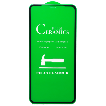 Защитная пленка Ceramics для iPhone 6/6s, гибкое глянцевое, прозрачный+черная рамка фото