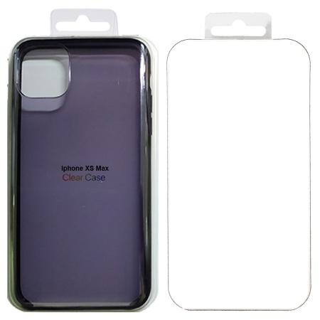 Чехол Clear Case пластиковый для iPhone XS Max, темно-прозрачный фото
