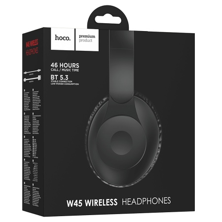 Беспроводные наушники накладные HOCO W45 Enjoy, Bluetooth, черный фото