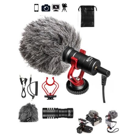 Микрофон универсальный кардиоидный BOYA BY-MM1 TRS/TRRS connector (B), Jack 3.5mm, черный фото