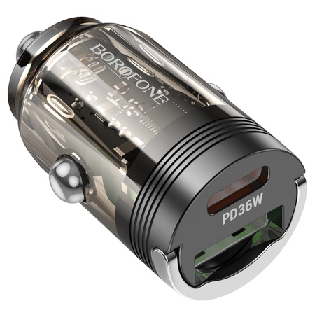 Автомобильное зарядное устройство BOROFONE BZ29A Talented, 1xUSB + 1xUSB-C, 3A, 36W, черный фото