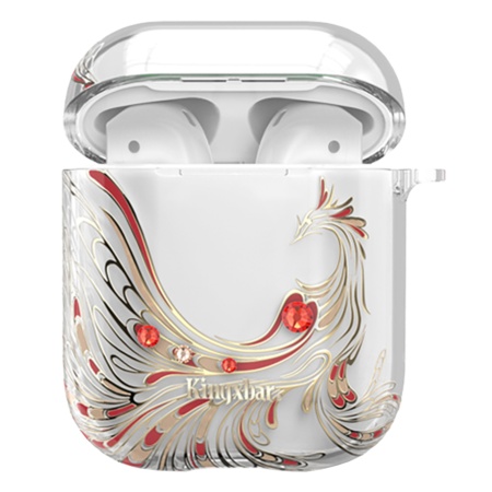 Чехол пластиковый Kingxbar со шнурком для Airpods 2, прозрачный, феникс (16) фото
