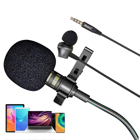 Микрофон петличный проводной JMARY MC-R5, Jack 3.5mm, 3 м, черный фото