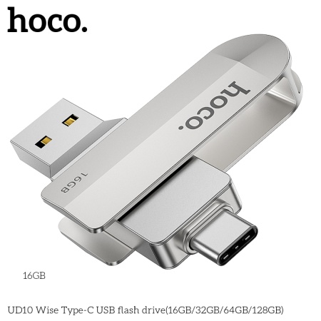 USB флеш-накопитель HOCO UD10 Wise, USB 3.0/Type-C, 16GB, серебристый фото