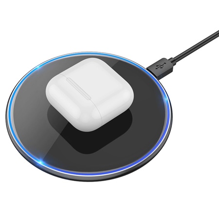 Беспроводное зарядное устройство HOCO CW6 Pro Easy с Кабелем USB - Type-C, 2A, 5W/7.5W/10W/15W, черный фото