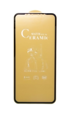 Защитная пленка Ceramics для iPhone 13 Pro Max 6.7"/ iphone 14 Plus 6.7", гибкое матовое, прозрачный+черная рамка фото