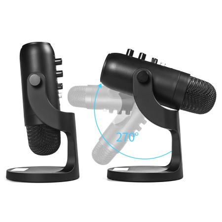 Микрофон универсальный кардиоидный JMARY MC-PW8, USB/Type-C+Jack 3.5 mm, 1.8 м, черный фото