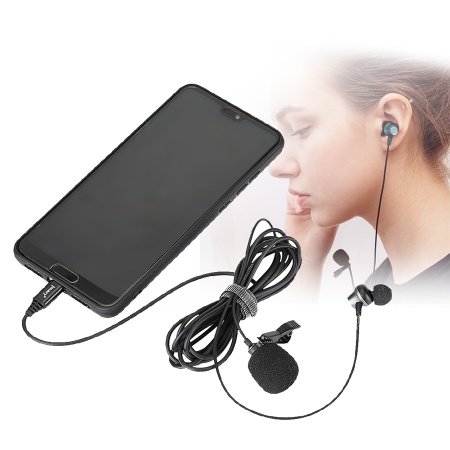 Микрофон петличный проводной JMARY MC-R6, Type-C, 3 м, черный фото