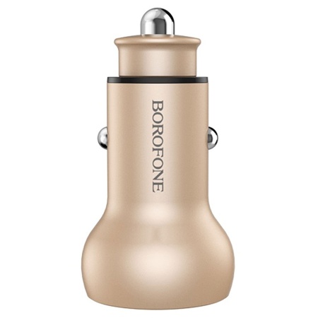 Автомобильное зарядное устройство BOROFONE BZ9A Wise route, 2xUSB, 3.1A, золотой фото