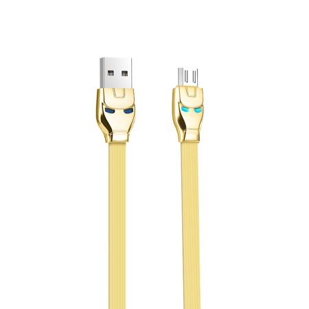 Кабель USB HOCO U14 Steel man USB - MicroUSB, 2.4А, 1.2 м, золотой фото