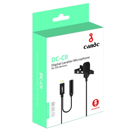 Микрофон петличный проводной CANDC DC-C11, Lightning+AUX, 6 м, черный фото